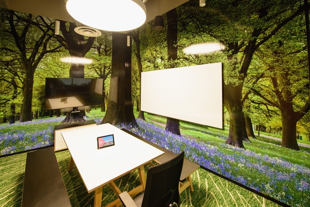 A meeting space in the Vodafone InnoV8 building.