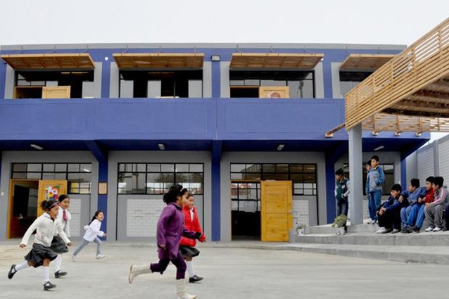 Architecture for Humanity assisted with the reconstruction of Maria Auxiliadora School in Calderones, Peru, in 2007 following the 7.9-magnitude earthquake that struck the area.