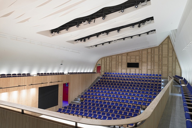 The Blyth Performing Arts Centre auditorium seats 300 people with a further 100 seats around the curved gallery.