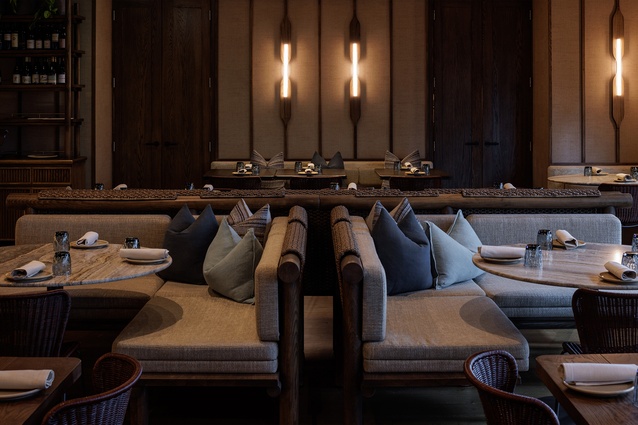 Rich textures and materials complement the high-end menu.