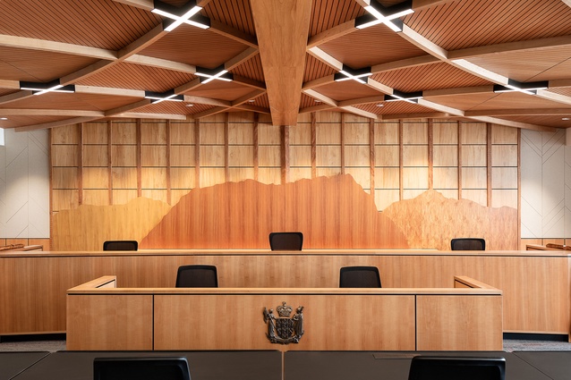 Shortlisted - Interior Architecture: Whangārei Māori Land Court by GHDWoodhead creativespaces and Studio Pasifika in association. 