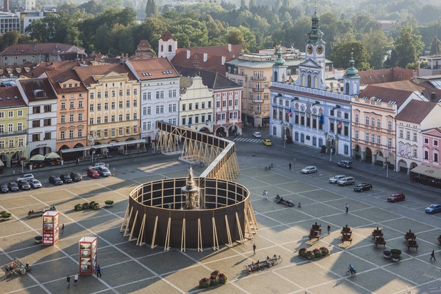 Perception installation by architect Jan Šépka in the Czech Republic. An attempt to create conversation around how the public perceives landmarks and hidden spaces alike.