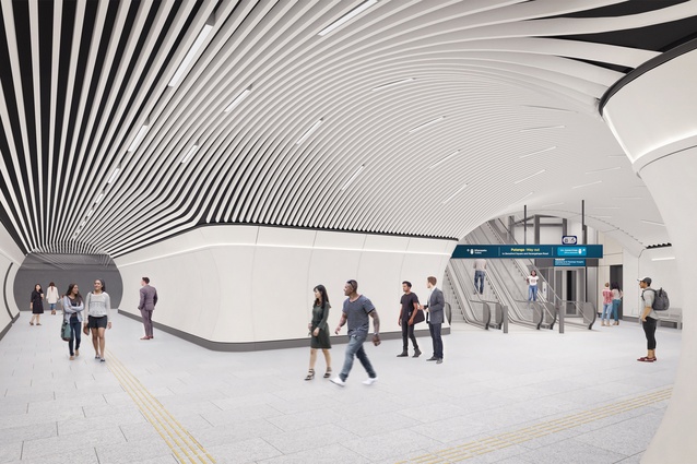 Pictured: Karanga Ā Hape. The underground platforms will go as far as Beresford Square where there will be another entrance.