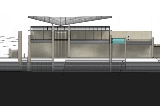 A north elevation of the design by Monica Earl and Nic Moore.