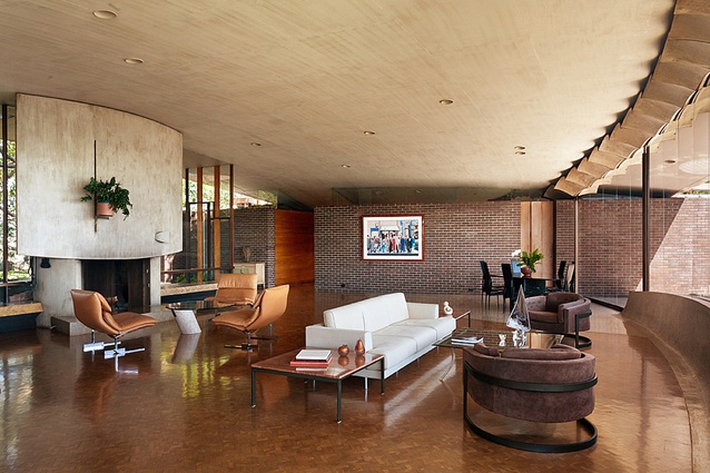 Interior of Silvertop House by John Lautner, reinvented by Bestor Architecture.