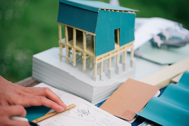 Ben's model of the cabin he has designed for a client in Wellington.
