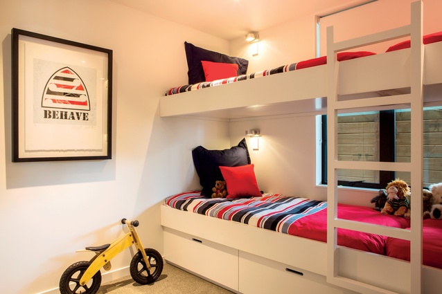 Bright splashes of colour liven up the children's bedroom.