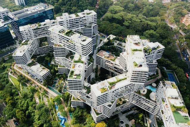 Singapore has made great progress towards becoming “a city in a garden”. Pictured is the Interlace apartment building by OMA.