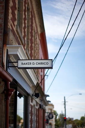 Baker D. Chirico’s neon sign.