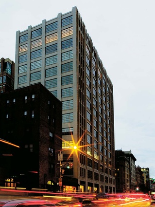 The apartment building is in New York's chic lower Manhattan.