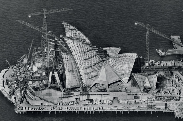 Sydney Opera House under construction, 6 April 1966. 