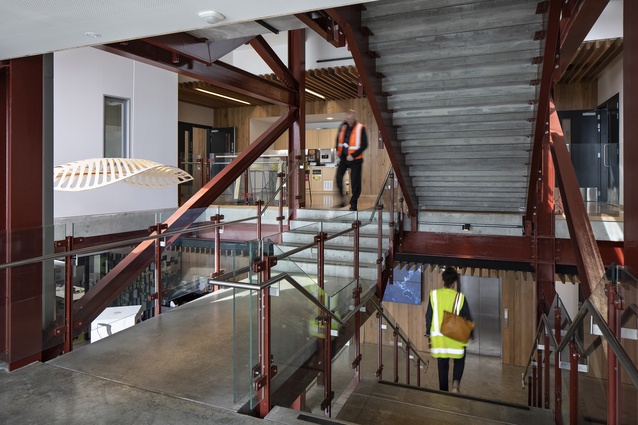 Winner – Resene Total Colour Master Nightingale Award and Office Interior Award: Waterfront House interior by Pippa Ensor, Kim Salt and Trevor Watt of Athfield Architects Limited.