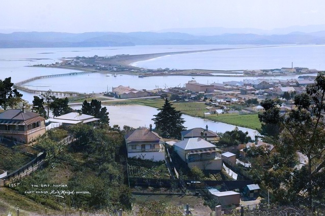 Looking from the Hill in Napier over the inland sea, in 1905.