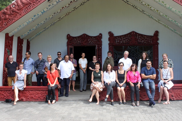 The Ngā Aho and NZIA hui for development of the Kawenata at Waipapa Marae, University of Auckland, February 2016.