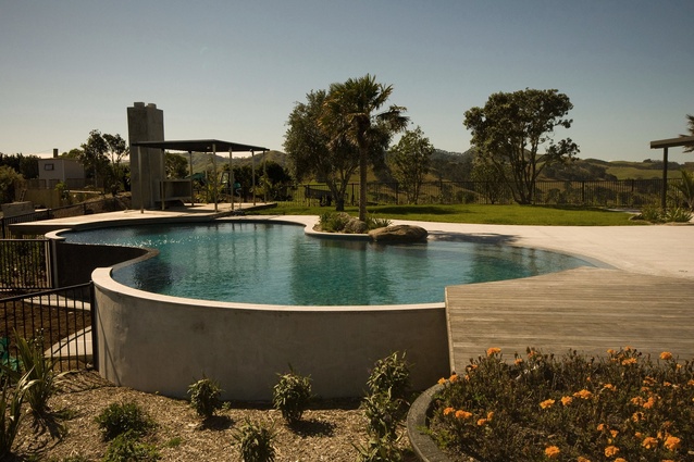 The pool is 21m long and 8m at its widest point.