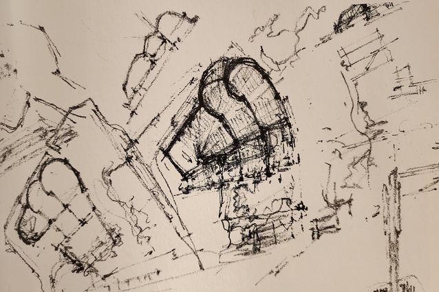An Aalto drawing illustrates the apparent joy in that “living, unpredictable” line.