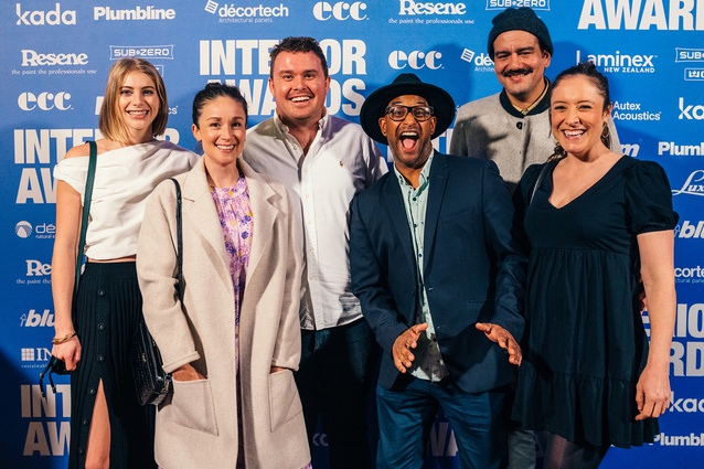 The team from Interior Awards 2023 sponsor ECC: Chelsea Wrightson, Erika Rodriguez, Richard Thorburn, Dax Peter, Sebastian Negri (designer) and Kristin Mischler.