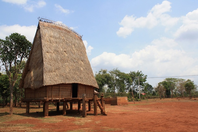 <em>Rong</em> (communal) stilt houses are situated in Vietnam’s Central Highlands. The thatched-roof structures are shaped like thick axe blades that reach up to 30 metres – the taller the rong, the greater status of the village.