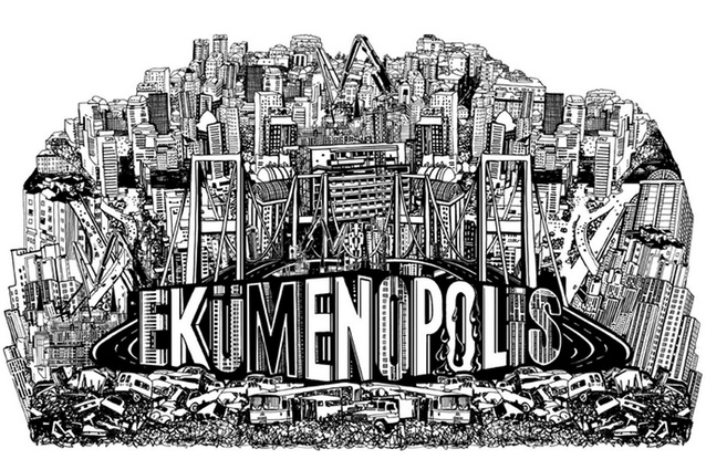Movie poster for the documentary film <em>Ekumenopolis: City Without Limits</em>.