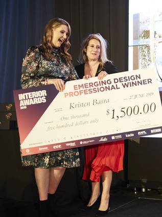 Kriten Basra (Spatial Studio, winner, Emerging Design Professional Award) and Shannan Golding (Interior Awards).