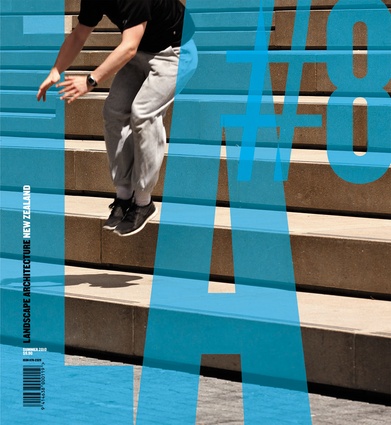 LA's 'Maggie' award winning cover featuring a parkour practitioner jumping the steps at Aotea Square. Photography was by Simon Devitt.