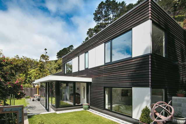 Looking at this house, designed by Tennent + Brown Architects, from the south-west end of the site. 