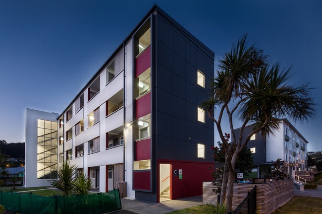 Resene Total Colour Multi-Residential Exterior Award: Kotuku Flats Upgrade by Opus Architecture.
