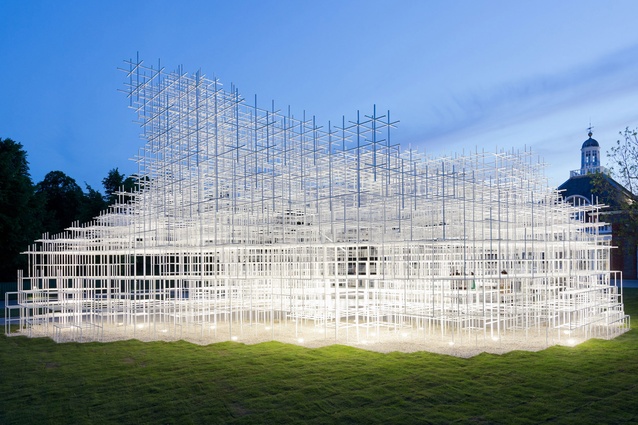 Designed by Sou Fujimoto Architects, the Serpentine Gallery Pavilion 2013 is anchored lightly within the surrounding parkland. 


