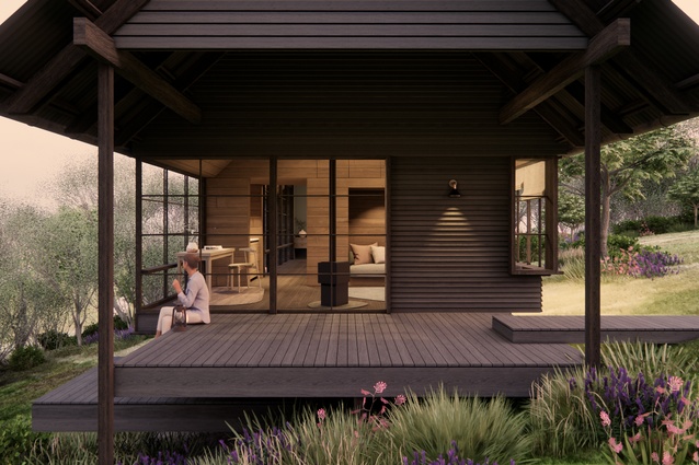 Conceptual render for a cabin in the Bay of Islands.
