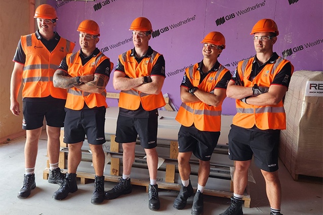 GIB® plasterboard shaping Christchurch stadium build