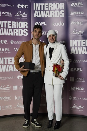 Abdallah Alayan (finalist, Student Award) with his sister, Haneen Alayan.