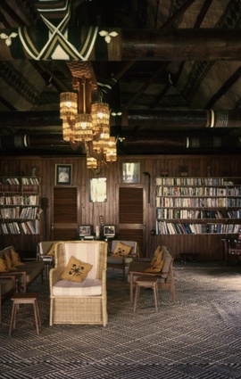 Bure interior, Mbau, Fiji, 1988.
