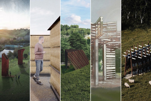 Last year’s five Brick Bay Folly finalists; the winner is set to be unveiled in May 2023.