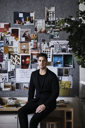 Designer David Flack in his studio.