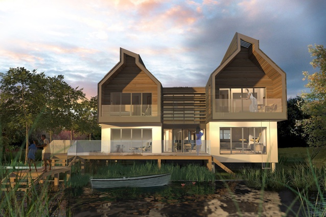 Passivhaus Boat House. Modcell has very recently gained Passivhaus certification and this is one of White-Design's first projects to be built to those specifications.