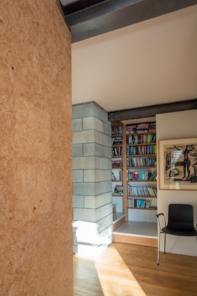 Varnished strand board, concrete block and timbers feature heavily in this house, which offers a flexible layout with lots of nooks and crannies to explore.
