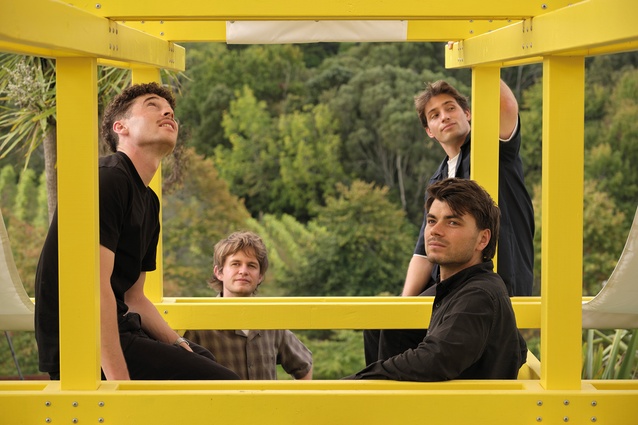 Folly team: from left, George Culling, Oliver Prisk, Henry Mabin (in foreground) and André Vachias. 