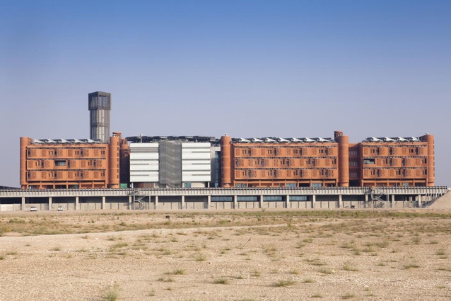 Masdar Institute campus, Abu Dhabi. The community is independent of any power grid and develops a surplus of 60 percent of its own energy needs.