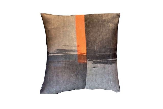 FW2 cushion cover in orange and grey.