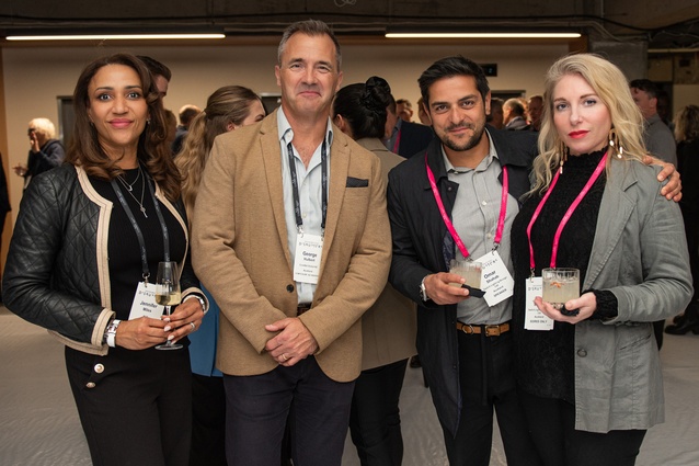 At the CoreNet Talk and Tour at The Formery, Jennifer Miles (RCP), George Hulbert (The Clarity Business), Omar Shahab (Switch Lighting) and a guest.