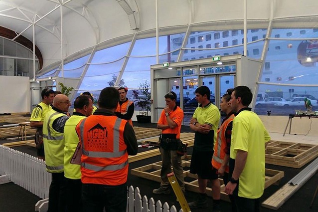 Contestants are briefed prior to the start of the Registered Master Builders Carters 2013 Apprentice of the Year competition.