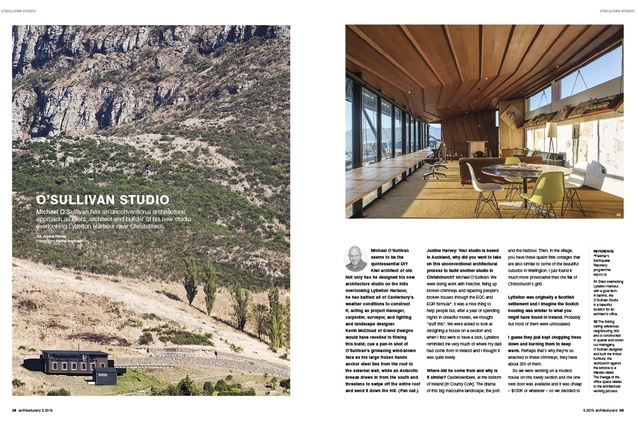 O'Sullivan Studio article in the Sept/October issue of <em>Architecture New Zealand</em>.