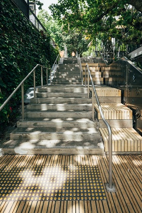 The Myers Park upgrade includes this new stairway providing access to Queen Street.