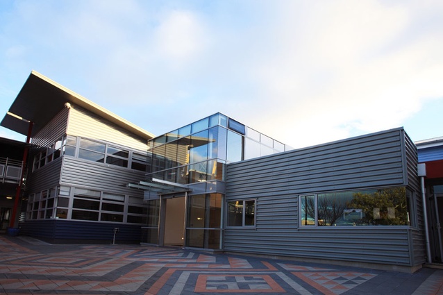 Napier Girls High School – New Hall Entrance by Paris Magdalinos Architects Ltd.
