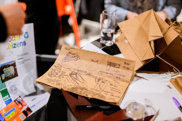 Woods Bagot’s concept design took place on one of their many brown paper bags.