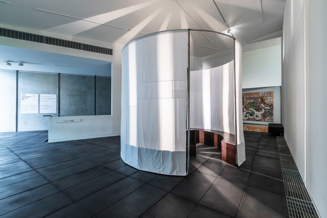 Installation views of <em>The buildings notice me</em> and <em>Duncan Winder: architectural photographs</em>, Te Pātaka Toi Adam Art Gallery, Te Herenga Waka Victoria University of Wellington, 2024.