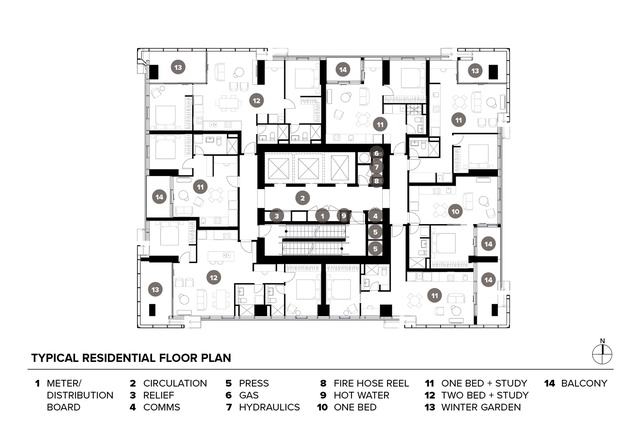 Typical residential floor plan.