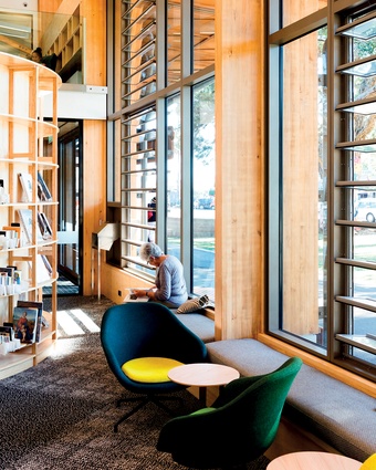Curved shelving units, natural ventilation and unexpected nooks and crannies abound here.