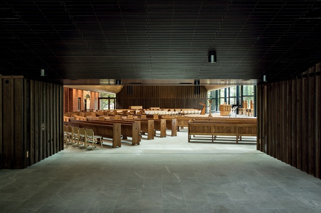 “As you enter the foyer, the traditional axis between entry and nave is skewed, as the space is twisted on its side, expanding out towards the altar and reorienting the focus,” says juror Amy Muir.