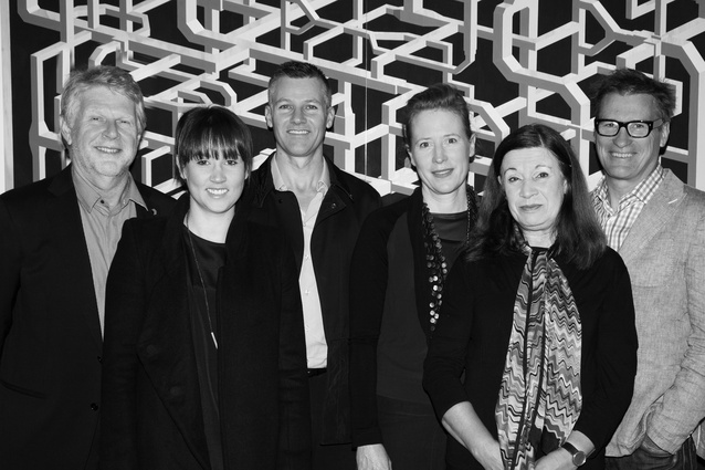 2014 Houses Awards jury (L–R): Peter Willams (architectural advice for the House in a Heritage Context category), Katelin Butler, William Smart, Emma Williamson, Maggie Edmond, Brian Donovan.